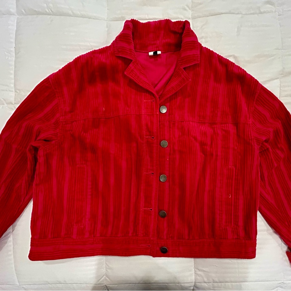 CAbi Pink Teddy Jacket Plush Cropped Style